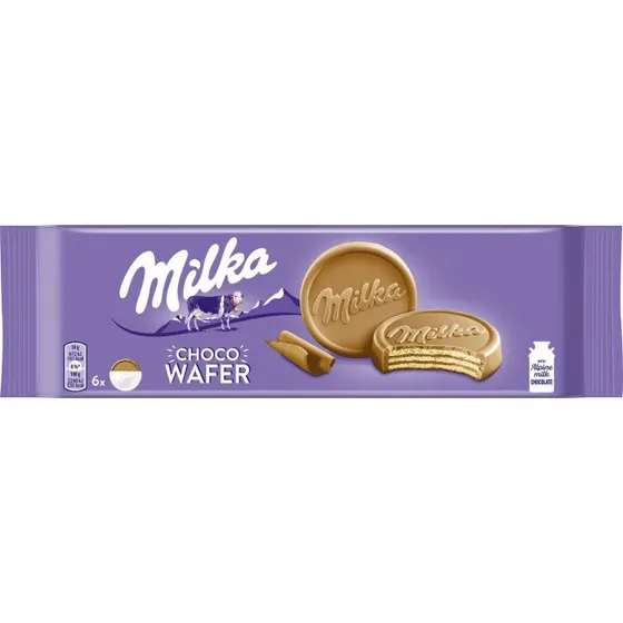 Milka Choco Wafer Kakaocreme & Alpenmilch Schokolade 150g