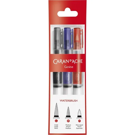 Caran d'Ache Aquarellpinsel mit Wasserreservoir, 3er Set