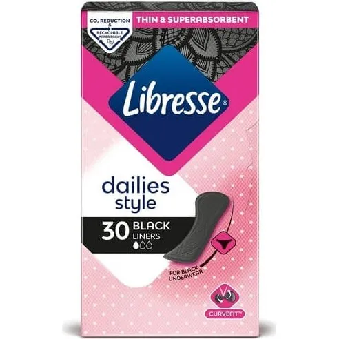 Libresse Tagesabsorber Normal Schwarz, 30 Stück