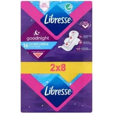 Libresse Ultra Large Saugeinlagen mit Goodnigh-Flügeln, 16 Stück
