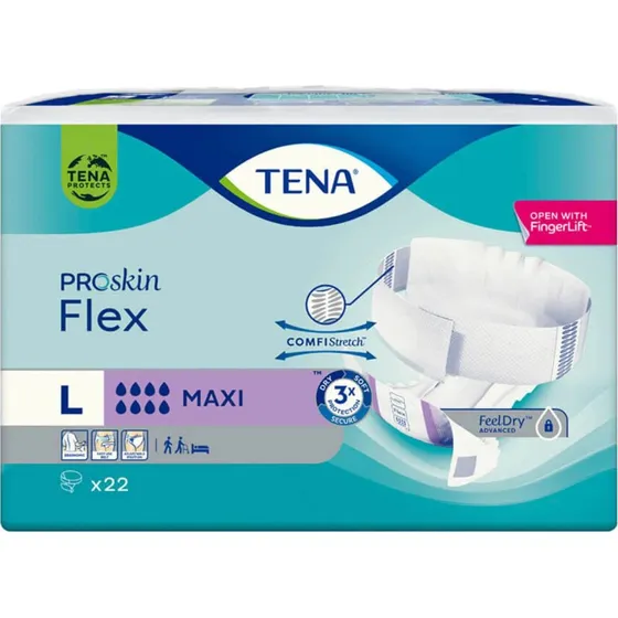 Tena Flex ProSkin Windeln Maxi, Größe L (83-120 cm), 22 Stück