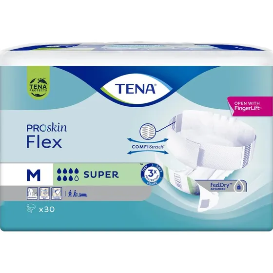 Tena Flex ProSkin Windeln, Größe M, Super, 30 Stück