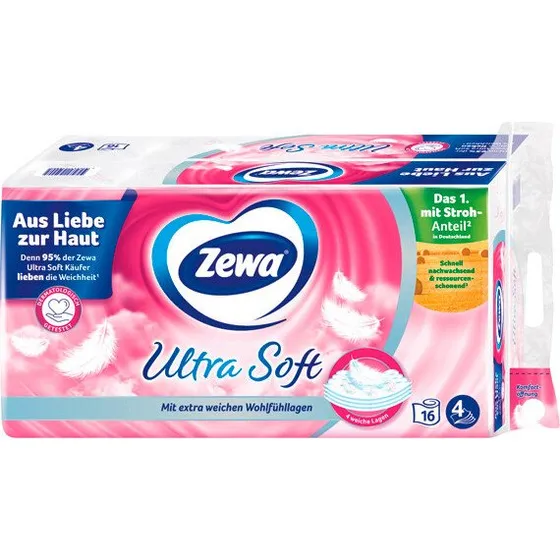 Zewa Ultra Soft Toilettenpapier, 4-lagig, 16x 150 Blatt