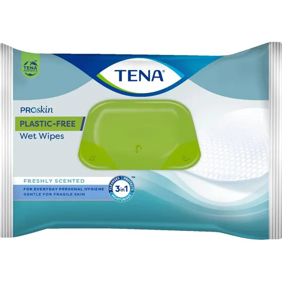 Tena ProSkin Plastikfreie Feuchttücher, 48 Stück