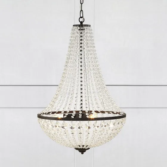 Markslöjd Kronleuchter GRÄNSÖ, Schwarz, Kristallglas, Ø 50 cm