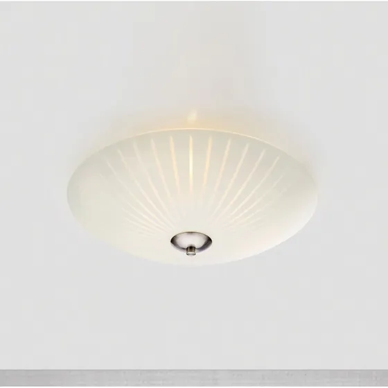 Markslöjd Deckenleuchte Cut, Weiß/Stahl, Glas, Ø 43 cm