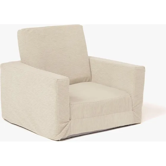 Kid's Concept Klapp-Sessel aus weichem Cord in Naturweiß