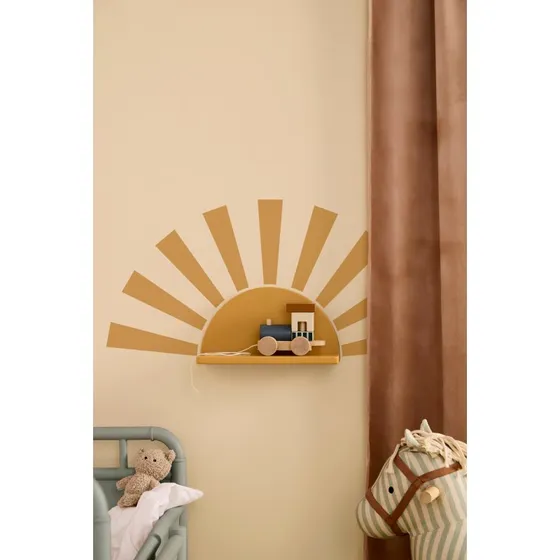 Kids Concept Regalbrett Sonne Star Gelb mit Aufklebern