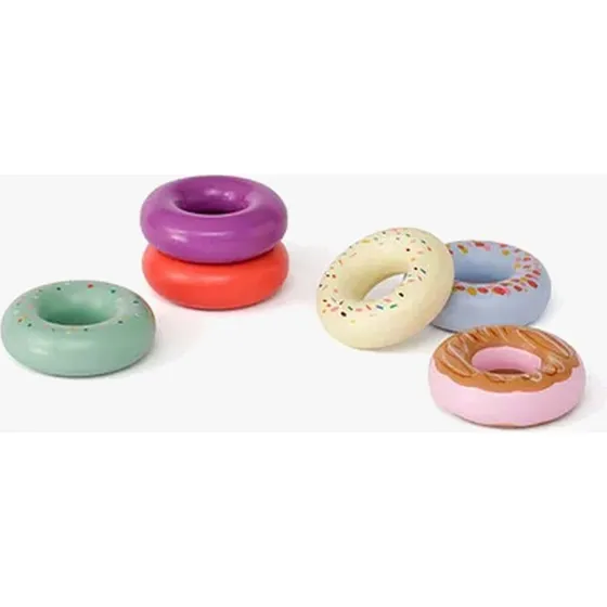 Kids Concept Holz-Donuts Set mit 6 bunten Krapfen und Box