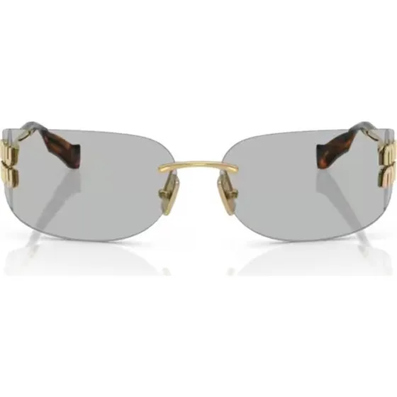 Miu Miu MU A51S 5AK50K Sonnenbrille - Gold/Grau/Rechteckig