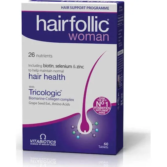 Vitabiotics Hairfollic Woman - Nahrungsergänzungsmittel für Frauen, 60 Tabs