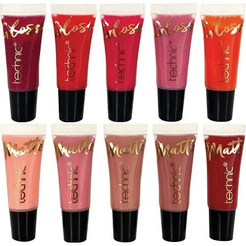 Technic Lip Vault Set – 10er Set Lipgloss, Vegan, 10 x 5 ml