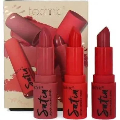 Technic Satin Lip Set - 3er-Set Lippenstifte, Vegan