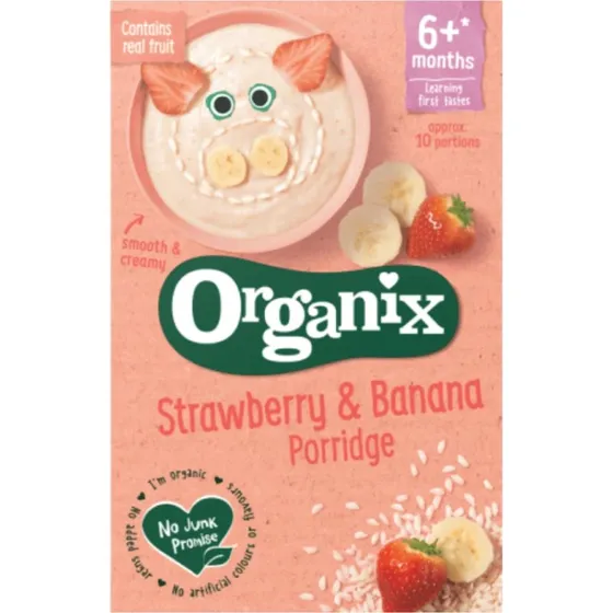 Organix Bio-Müsli-Pulver Reis, Mais, Banane & Erdbeere, 120g