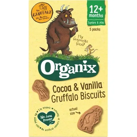 Organix Gruffalo Bio Kakao & Vanille Kekse, 5 x 20g, ab 12 Monaten
