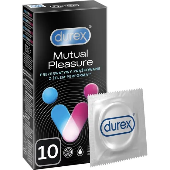 Durex Mutual Pleasure Kondome, gerippt mit Paspel, 10 Stück