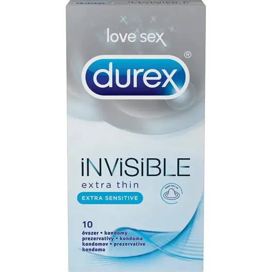 Durex Invisible Extra Thin Extra Sensitive Kondome, 10 Stück