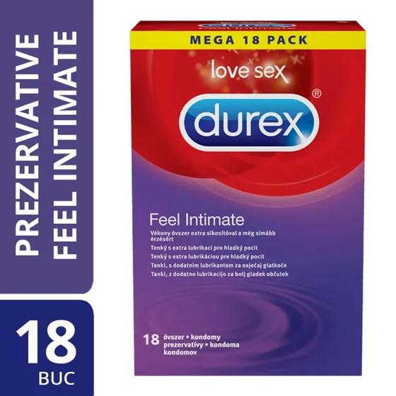 Durex Feel Intimate Kondome, 18 Stück, Ultrafein mit Gleitmittel