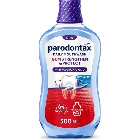 Parodontax Mundspülung Zahnfleisch stärken & schützen Eisige Minze 500 ml