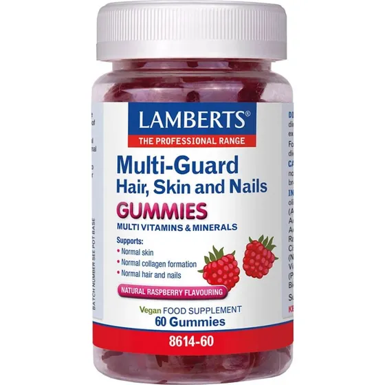 Lamberts Multi-Guard Haare Haut und Nägel Gummies Himbeere 60 Stk.