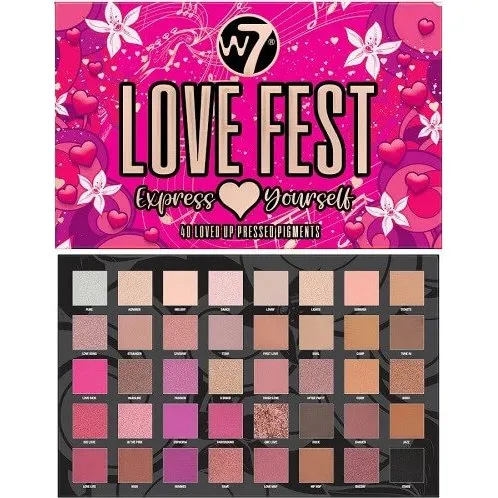 W7 Love Fest Express Yourself Lidschattenpalette, 40 Farben