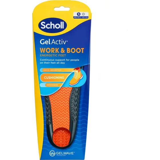 Scholl GelActiv Einlegesohlen für Arbeit, Größe S (35.5-40.5), 2 Stück