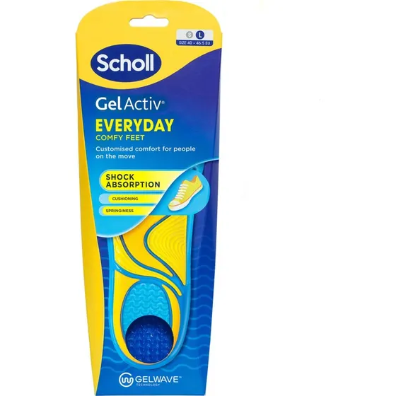 Scholl GelActiv Einlegesohlen für Alltagsschuhe, Größe L (40-46.5), 2 Stück