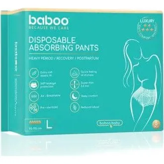 Baboo Einweg-Saugslips Set, Größe L, 5 Stück