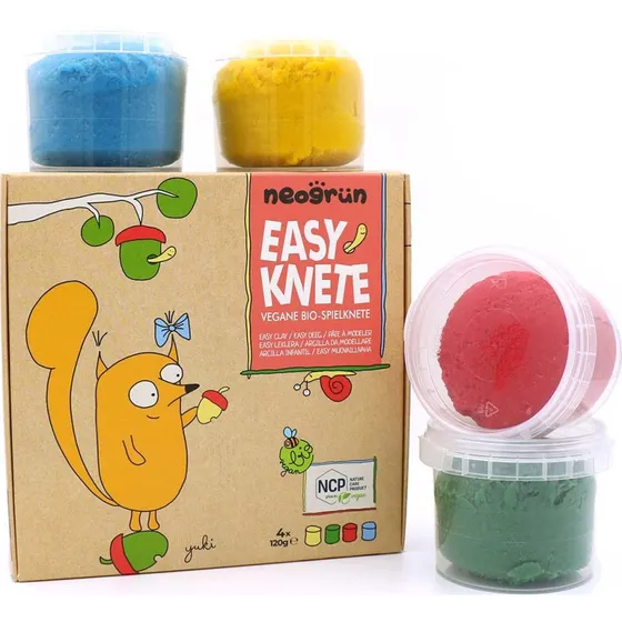 neogrn Easy-Knete Yuki 4er Set rot, gelb, grn, blau 480g