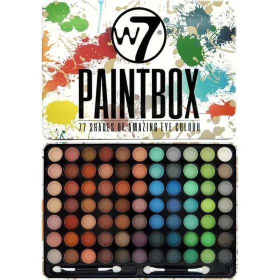 W7 Paintbox Lidschatten-Palette mit 77 Farben