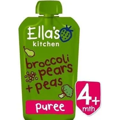 Ella's Kitchen Öko-Püree Brokkoli, Birne & Erbsen, 120g, ab 4 Monaten