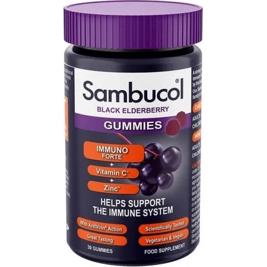 Sambucol Immuno Forte Holunderextrakt-Gelee mit Vitamin C & Zink, 30 Stk.