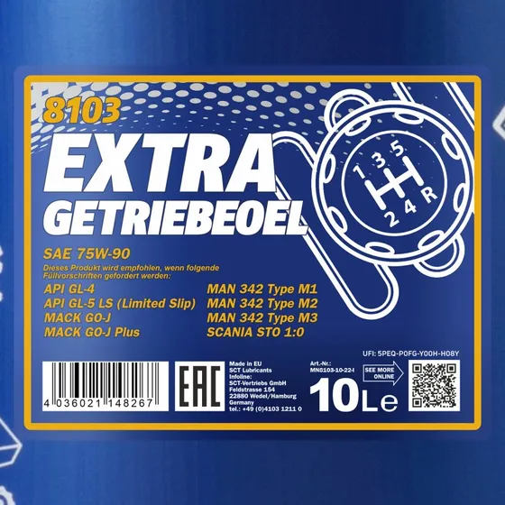 Mannol Extra Getriebeöl 75W-90 GL-4/GL-5 LS 10L