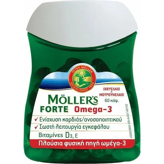 Möller's Forte Omega 3 Lebertran & Fischöl Kapseln, 60 Stück