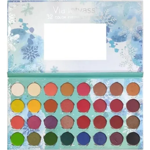 Via Letvass Winter Snowflakes Lidschatten-Palette, 32 Farben