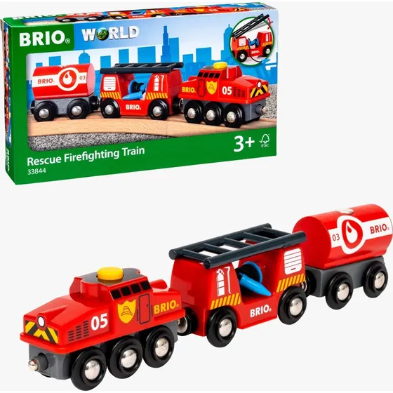 BRIO World Feuerwehr-Löschzug mit ausziehbarem Schlauch
