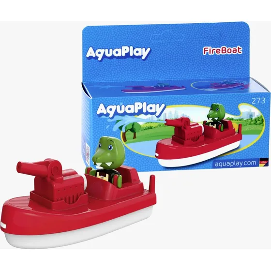 Aquaplay Feuerwehrboot Badespielzeug mit Sven dem Krokodil