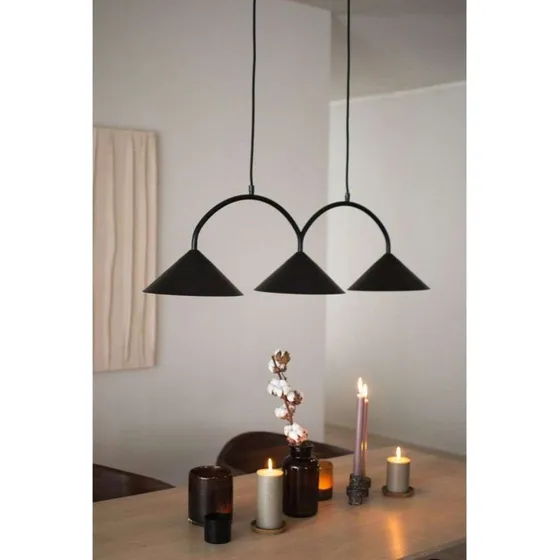 Globen Lighting Curve 3 Pendelleuchte, Schwarz, 3-flammig, 95 cm