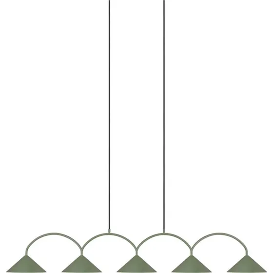 Globen Lighting Pendelleuchte Curve 5 - Grün - 5-flammig - 165 cm