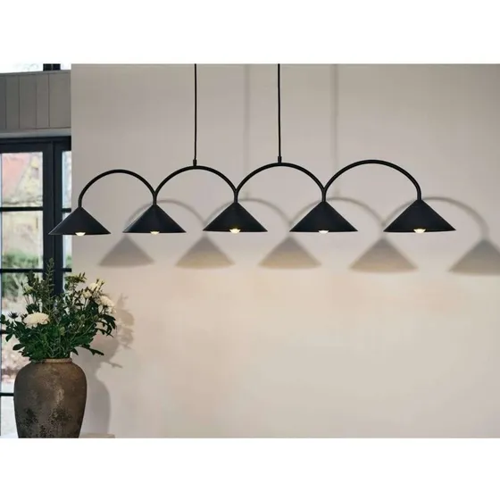 Globen Lighting Curve 5 Pendelleuchte Schwarz, 5-flammig, 165 cm