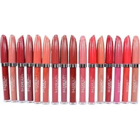 Set mit 16 flüssigen Lippenstiften in verschiedenen Farbtönen