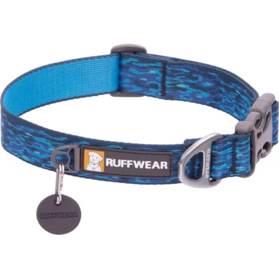 RUFFWEAR Flat Out Oceanic Distortion Hundehalsband, Blau, L