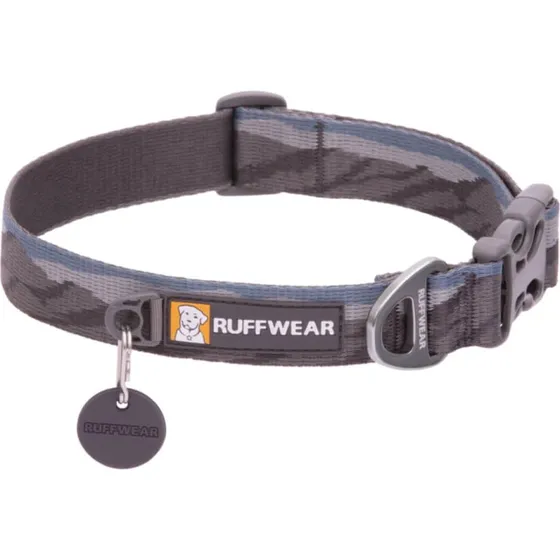 RUFFWEAR Flat Out Rocky Mountains Hundehalsband, Blau/Grau, L