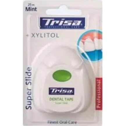 Trisa Super Slide Zahnseide, 25m, mit Xylitol & Menthol