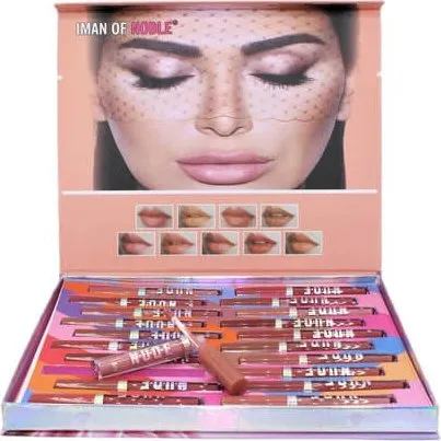 Iman Of Noble Matte Lipgloss Set mit 20 Nude-Tönen