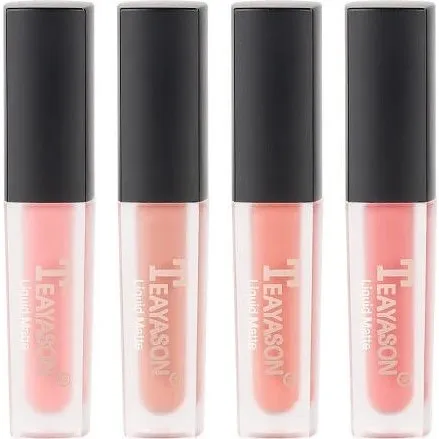 Teayason 4er-Set Matte Flüssig-Lippenstifte Baby Got Peach