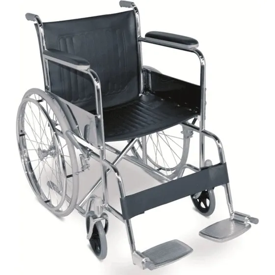 DrHappy JL809 Manuelle Rollstuhl mit silbernem Stahlrahmen