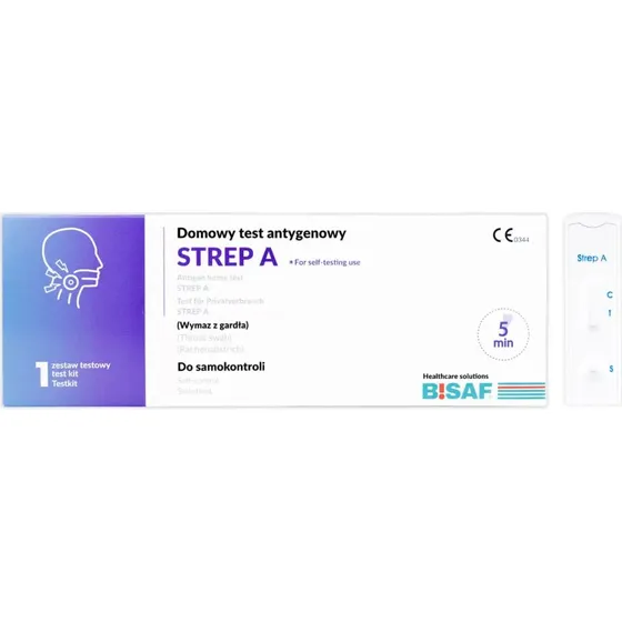 Bisaf Strep A Antigen-Heimtest für Mandelentzündung & Scharlach