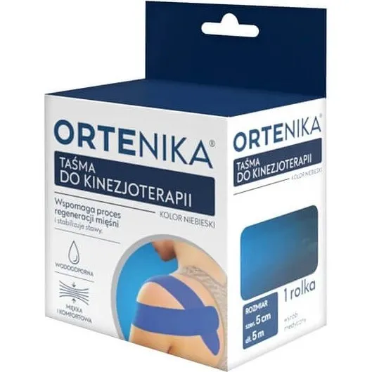 Ortenika Kinesiotherapie-Band, 5 cm x 5 m, Blau, 1 Rolle
