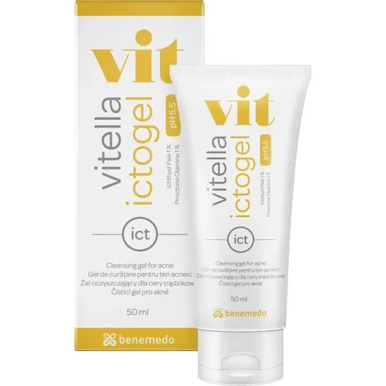 Benemedo Vitella Ictogel Waschgel für fettige, akneanfällige Haut, 50 ml